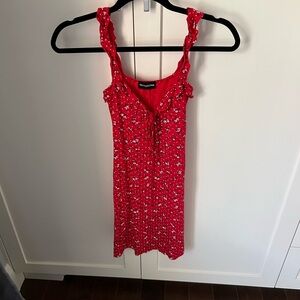 PrettyLittleThing Red Floral Sundress